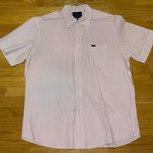 Faconnable pink striped short sleeved button-down